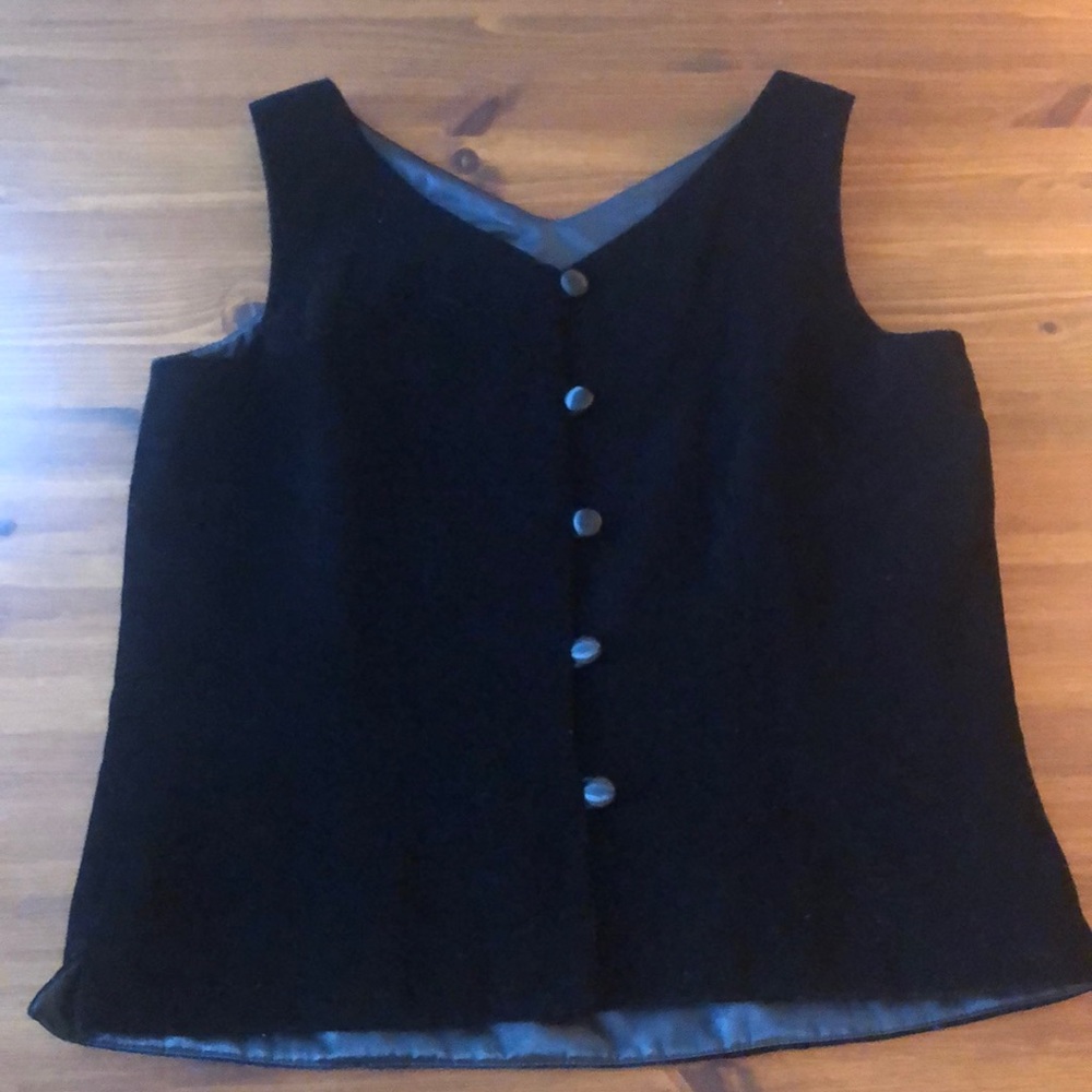 Talbots Petites, Velvet button up top, 2